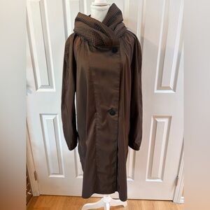 Mycra Pac Black and Brown Donatella Reversible Nylon Rain Jacket Size M/L